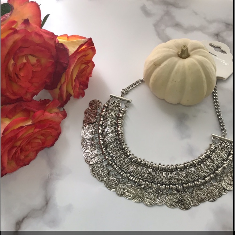 Silver statement necklace